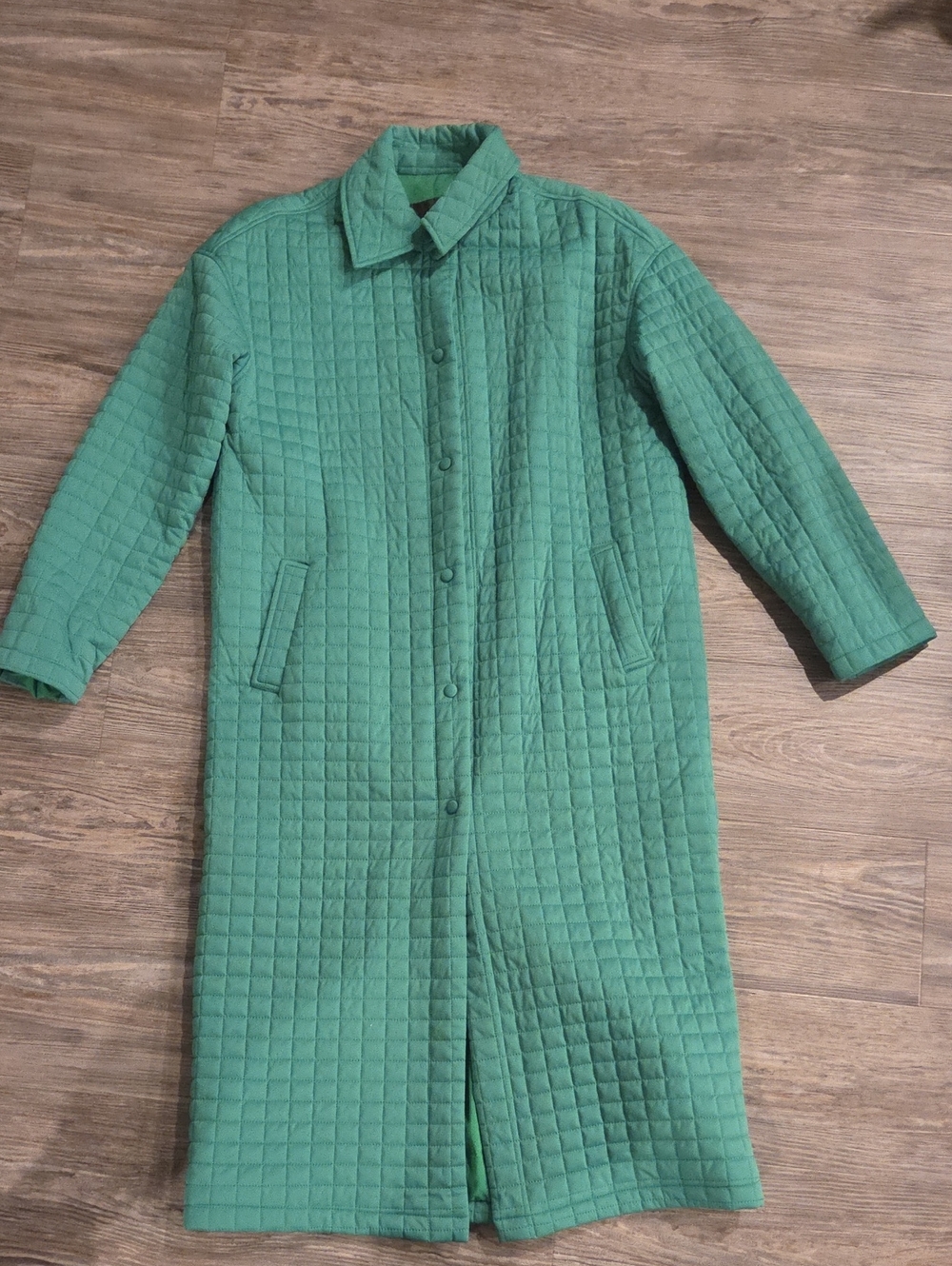 Urban Outfitters Quilted Green Trench Coat